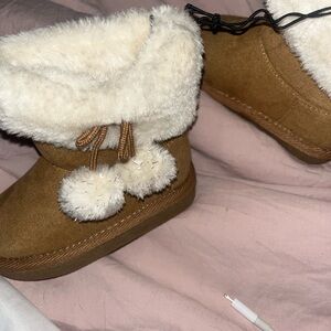 Cozy Brown and Cream Kids Boots